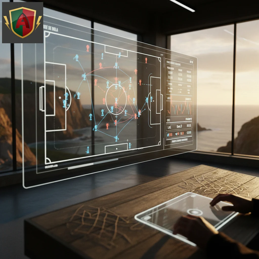 Arena de desportos eletrónicos com computadores de competição iluminados.