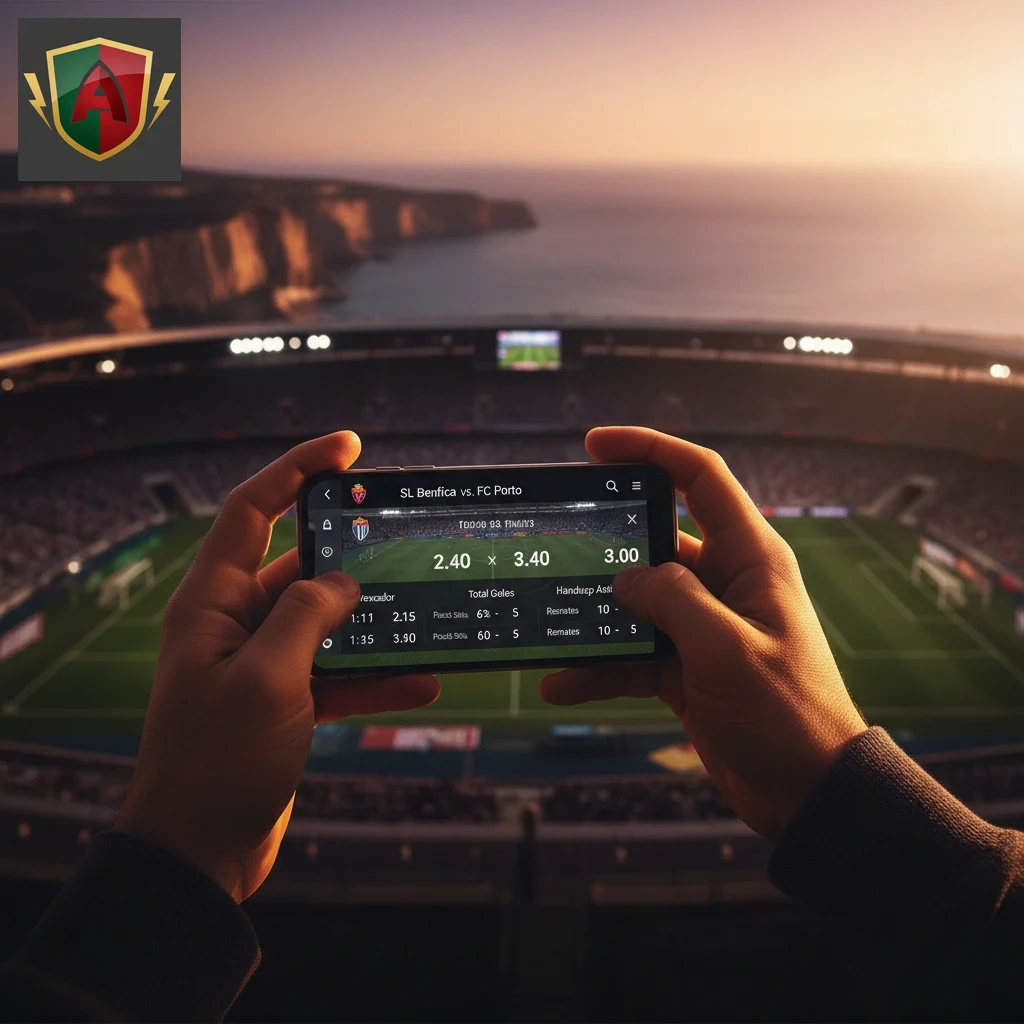 Ecrã tátil com gráficos informativos de jogos da Primeira Liga.