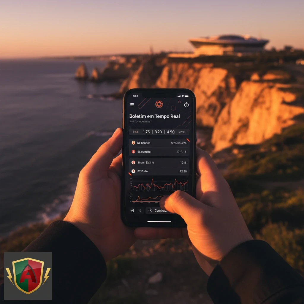 Interface móvel a exibir mercados de futebol e opções de cash out.