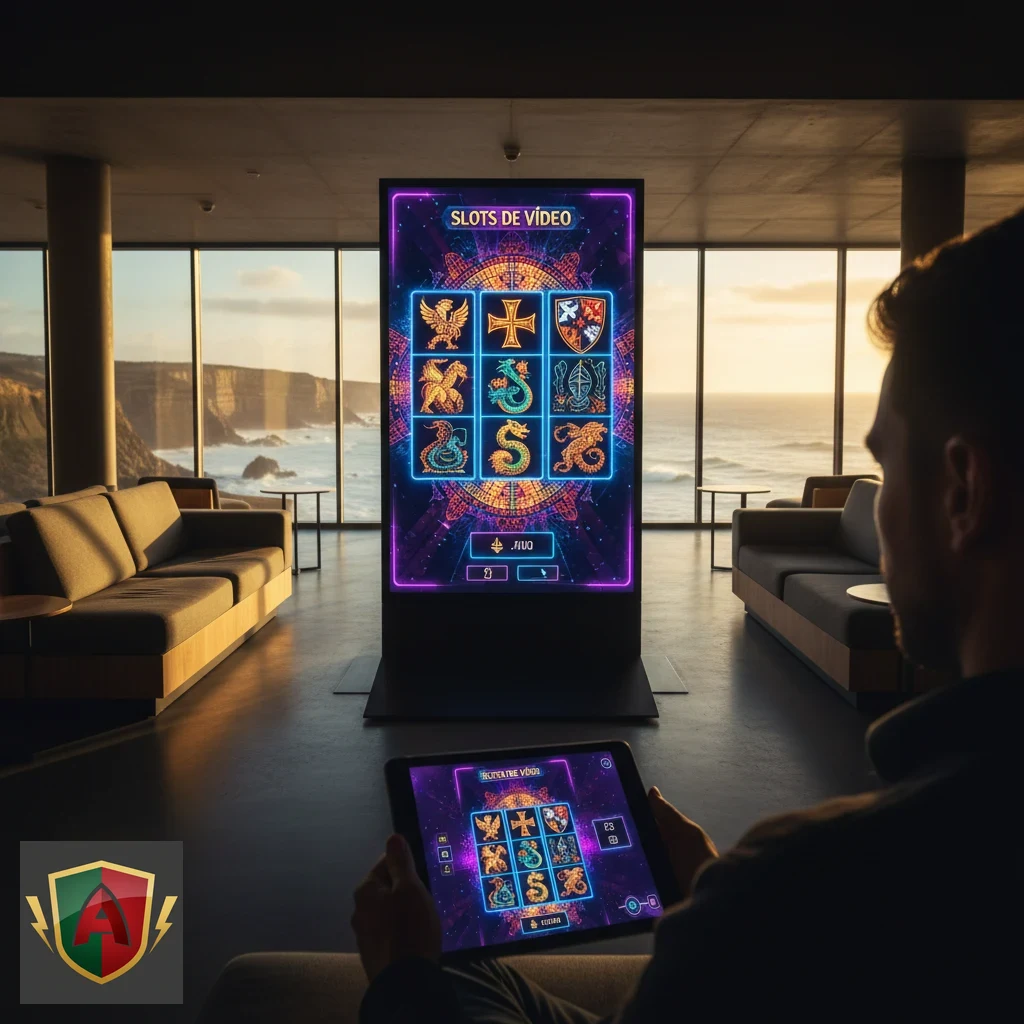 Grelha de jogo de slot com símbolos temáticos e multiplicadores
