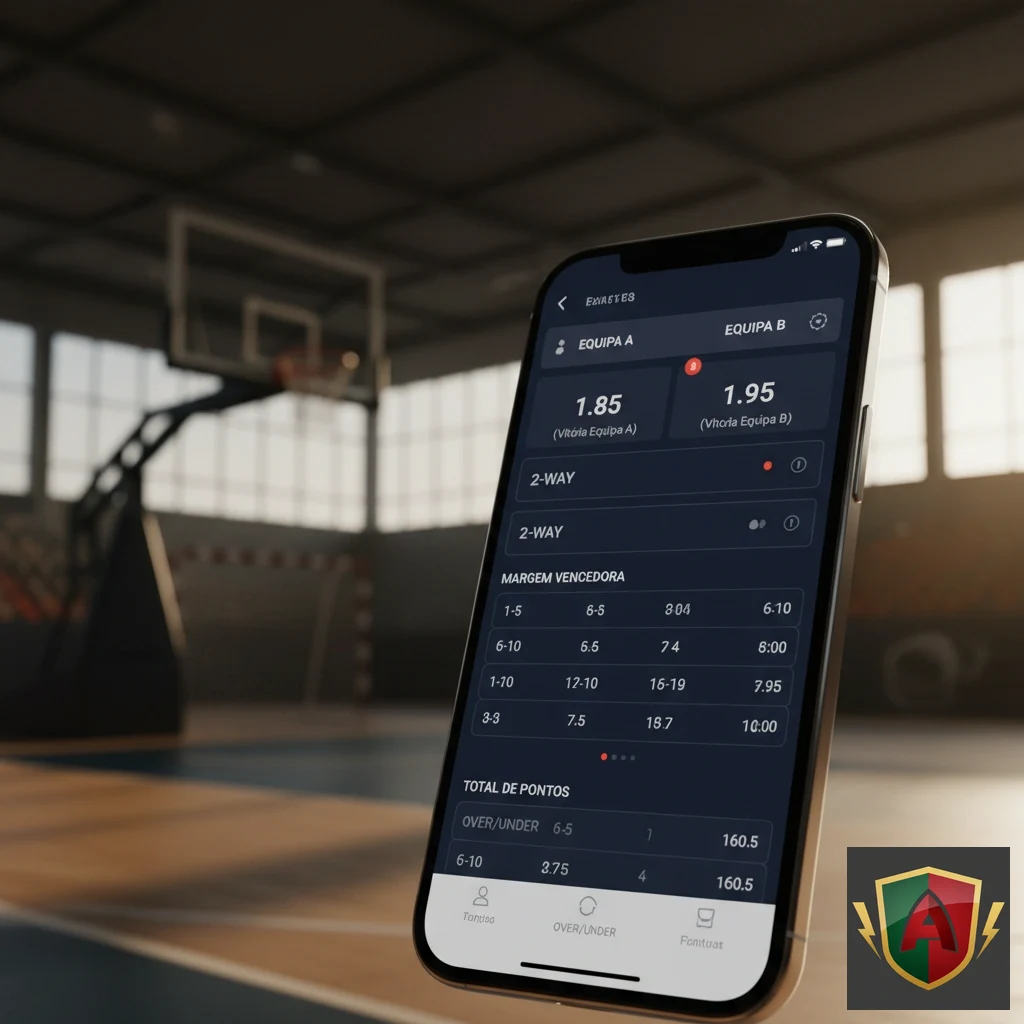 Ecrã com odds moneyline para um encontro da NBA com duas opções de aposta.